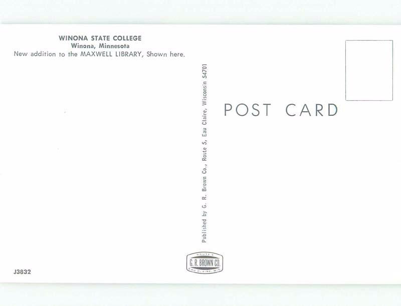 Unused Pre-1980 Winona State College - Winona Minnesota MN E1408