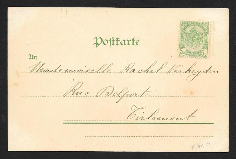 SPAIN Stamps on Postcard Pretty Lady & Fan Used c1905