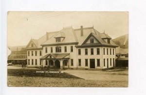 St Johnsbury VT Railroad Station Train Depot 1911 RPPC Real Photo Postcard