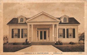 CORDELE U.D.C. CHAPTER HOUSE CORDELE GEORGIA CIVIL WAR ATKINS POSTCARD 1933