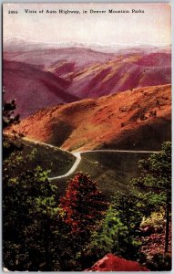 Vista Of Auto Highway Denver Mountain Park Colorado CO Sightseing Postcard