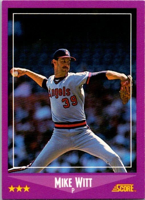 1988 Score baseball Card Mike Witt California Angels sk3140