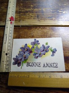 M-84512 Greeting Flower Print Bonne Annee