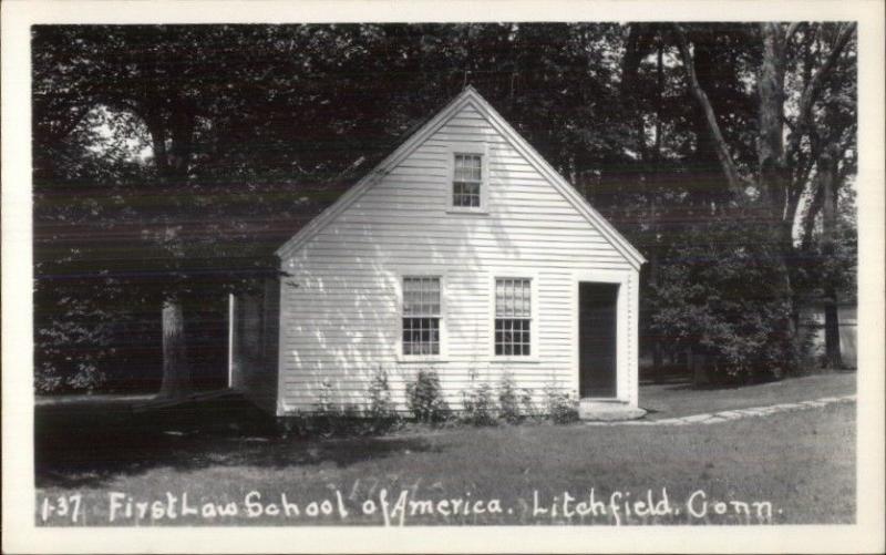 Litchfield CT First Law School Real Photo Postcard