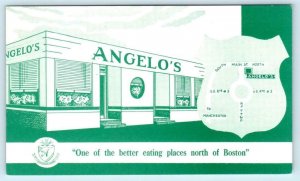 CONCORD, New Hampshire NH ~ Roadside ANGELO'S RESTAURANT ca 1940s Postcard