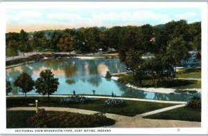 Sectional View Reservoir Park Fort Wayne Indiana Postcard