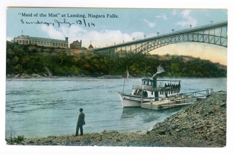 Maid of the Mist at Landing, Niagara Falls, New York, docketed 1919, unused PPC