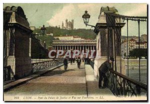 Postcard Old Bridge Lyon Courthouse View and Fourviere