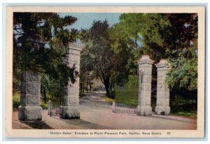 c1940's Golden Gates Entrance to Point Pleasure Park Halifax Canada Postcard