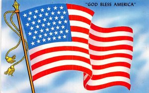 God Bless America Flag, USA Unused 