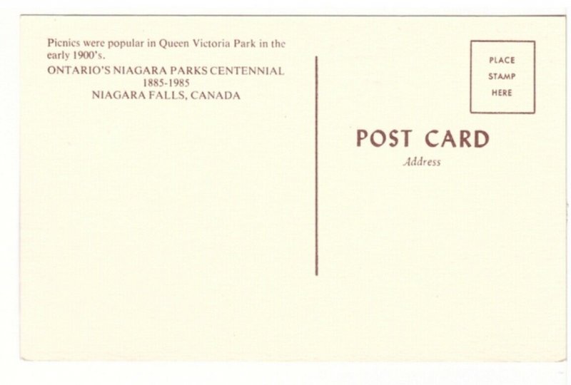 Large Crowd, Queen Victoria Park, Niagara Falls, ON, Vintage 1985 Sepia Postcard
