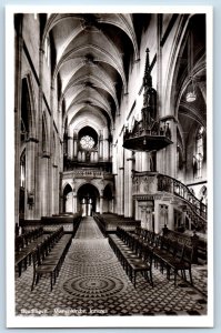 Reutlingen Germany Postcard Church Ceiling and Pulpit c1950's RPPC Photo