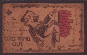Dropping Out,Man,Wall,Leather Postcard 