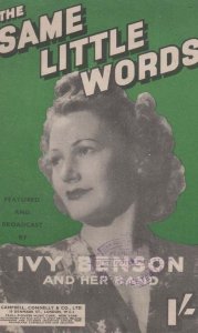 Ivy Benson Same Little Words 1940s Sheet Music