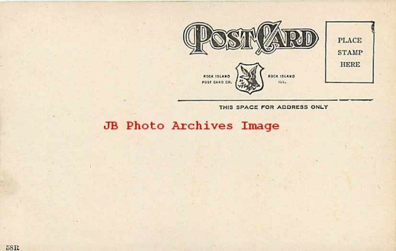 IL, Moline, Illinois, Moline Library Bldg, Exterior View, Rock Island Post Card