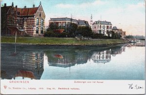 Netherlands Groningen Zuidersingel over het Kanaal Vintage Postcard C121