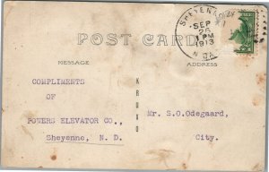SHEYENNE ND POWER ELEVATOR CO FLOAT ANTIQUE REAL PHOTO POSTCARD RPPC