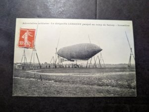 Mint France Postcard Dirigible Airship Lebaudy Zeppelin French Aviation Stamped