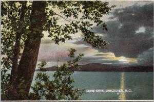 Lions Gate Bridge Vancouver BC British Columbia Unused Antique Postcard D60