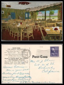 ABRO US  Posted Card SMITH BROS. Fish shanty Restaurant Redondo Beach Ca.