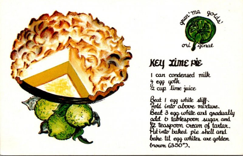 Recipes Gran'ma Golds' Original Key Lime Pie