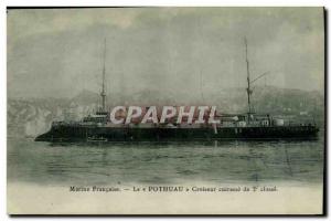 Old Postcard Boat War Pothuau The Cruiser 2nd class Breastplate
