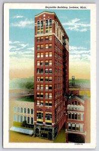 Jackson MI Reynolds Building Michigan Postcard C50