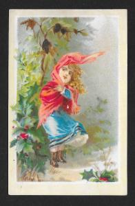 VICTORIAN TRADE CARDS (3) Stock Cards Girl in Garden Views