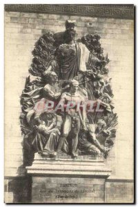 Old Postcard Paris Arc de Triomphe of the Etoile Bas Relief