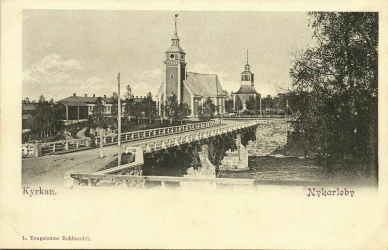 finland suomi, NYKARLEBY UUSIKAARLEPYY, Kyrkan Church (1899) Postcard