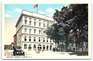 Masonic Temple Elmira New York NY Mainroad & Historic Site Landmarks Postcard