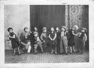 Little People Mimes Circus Troupe Vaudeville Midgets Paris 1927 Vintage Postcard