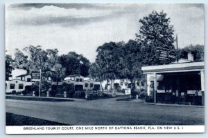 DAYTONA BEACH, Florida FL ~ Roadside Motel GREENLAND TOURIST COURT Postcard