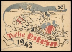 Germany 1942 Hospital Ostern Easter Card FELDPOST Cover USED 101185