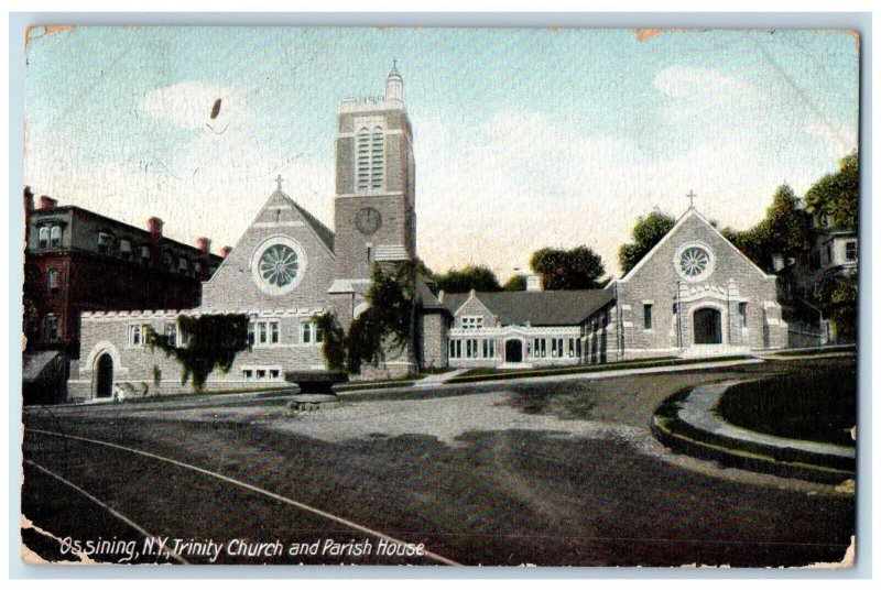 1908 Trinity Church and Parish House Ossining New York NY James A. Hart Postcard 