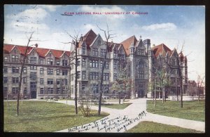 h2271 - CHICAGO Illinois Postcard 1909 University Cobb Lecture Hall by Hammon