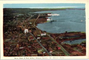 Postcard AERIAL VIEW SCENE Porth Atthur Ontario ON AJ4977