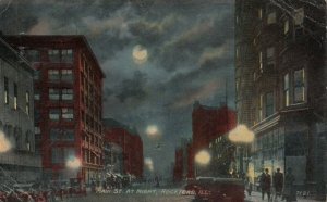 ROCKFORD , Illinois, PU-1908 ; Main Street at night