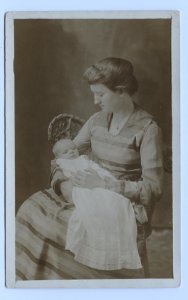 RPPC Postcard Mother Holding Baby c. 1900s