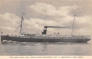 SS Carolina New York & Porto Rico Steamship Co. Steamer Ship 