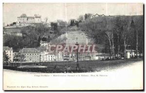 Old Postcard Uriage les Bains Etabliement Thernal and Chateau