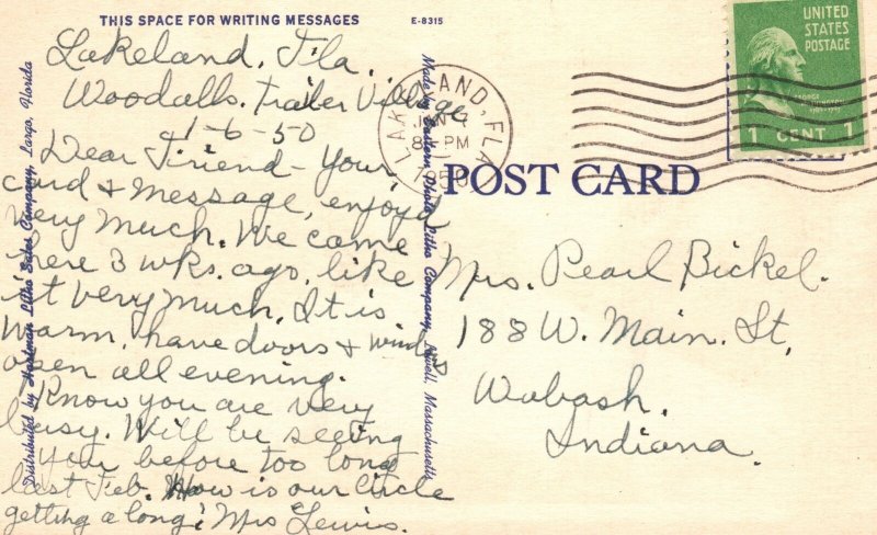 Famous Shell Mound On Southside St. Petersburg Florida Vintage Postcard 1950's