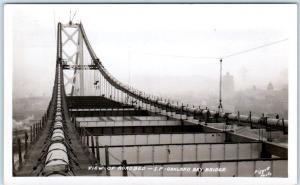 RPPC  SAN FRANCISCO-OAKLAND Bay Bridge  ROADBED  c1930s  Piggott Postcard