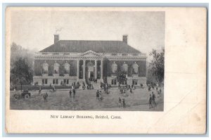 Bristol Connecticut Postcard New Library Building Exterior 1905 Vintage Antique