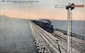 Lucin Cut Off, Great Salt Lake, Utah, UT USA Trains, Railroads 1916 light wea...