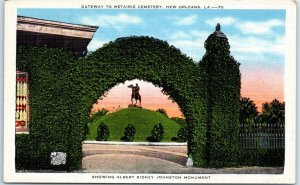 M-60924 Gateway To Metairie Cemetery Showing Albert Sidney Johnston Monument ...