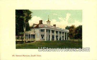 South View Of Mansion  - Mount Vernon, Virginia VA  