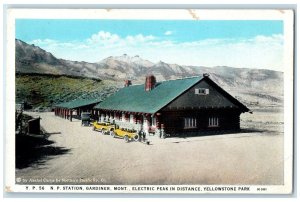 c1940's Northern Pacific Railway Station Yellowstone Park Wyoming WY Postcard
