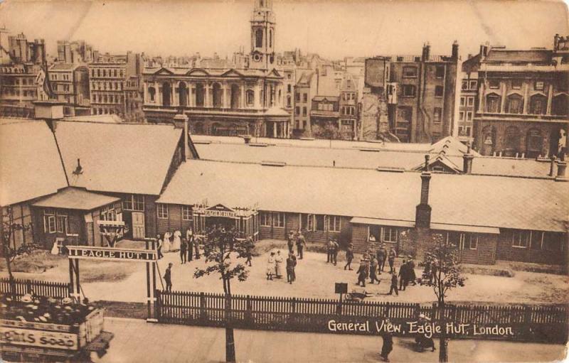 London England UK Eagle Hut Birdseye View Antique Postcard K97061