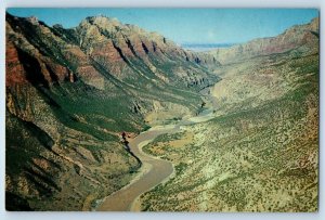 Salt Lake City Utah UT Postcard Dinosaur National Monument Aerial View c1960's